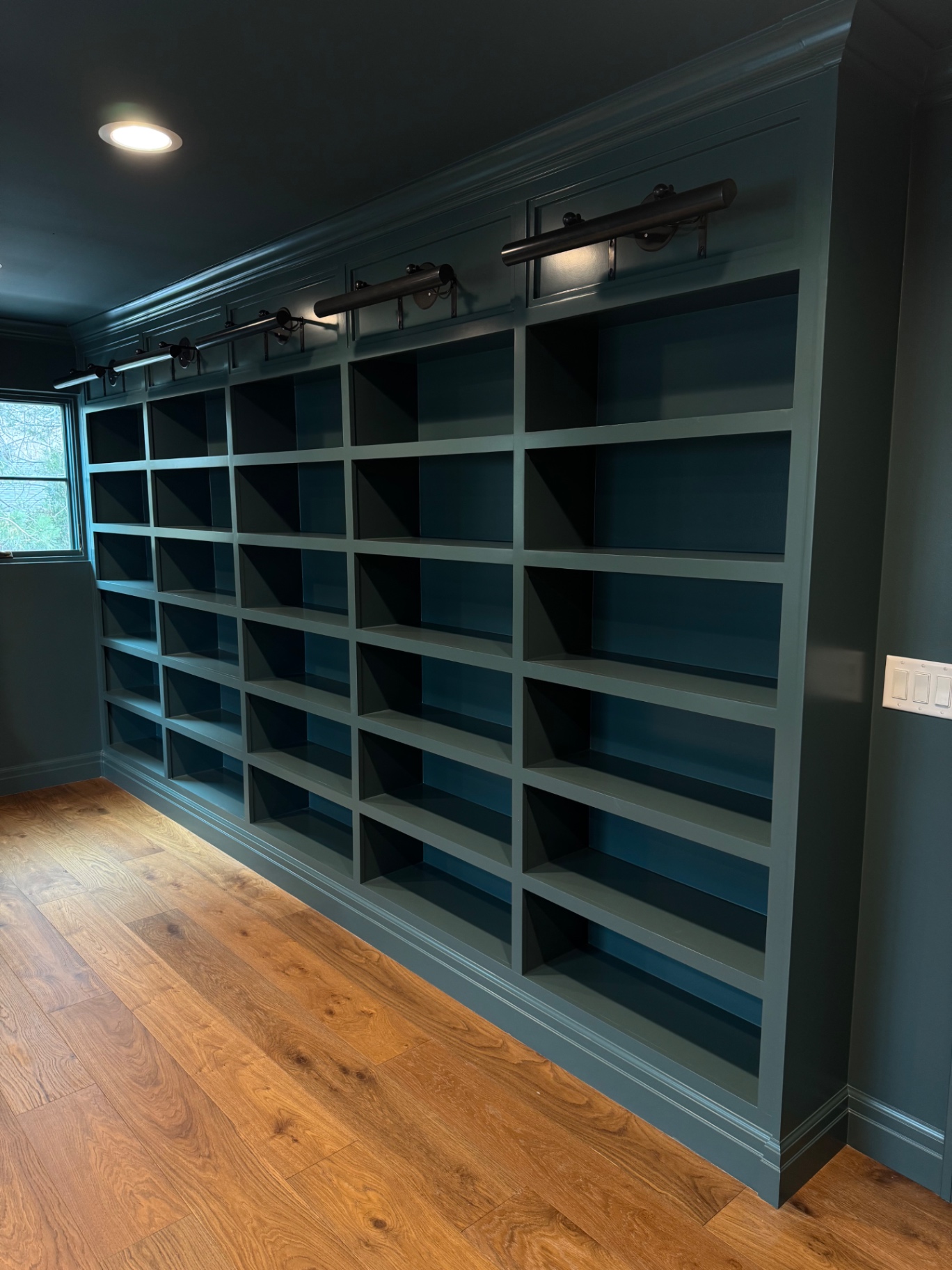 Teal Library Wall