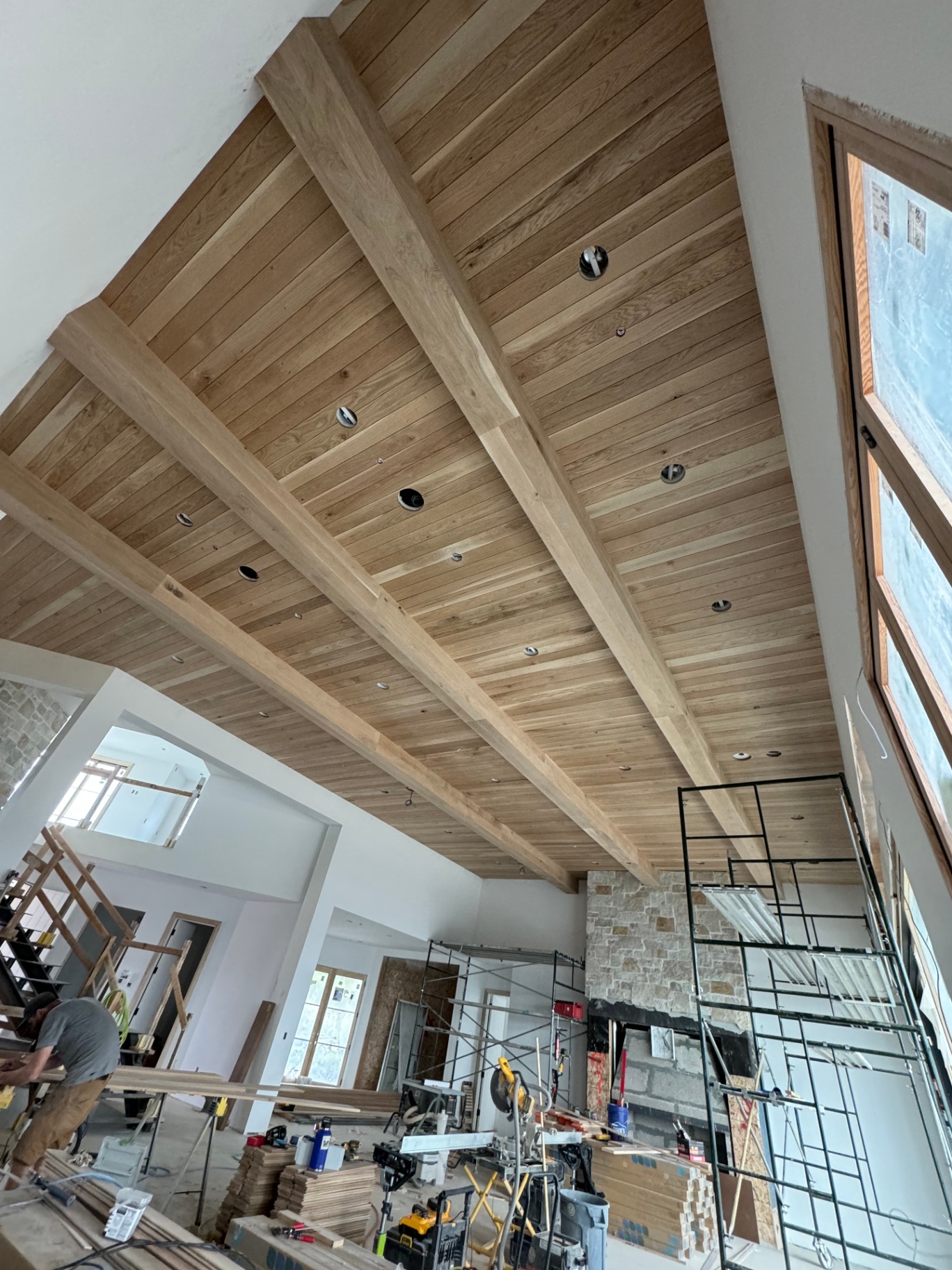 White Oak Coffered Ceiling